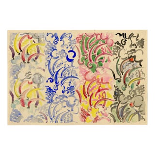 Jean Mary Ogilvie, Art Deco Abstract Pattern Design, 1930s, Gouache For Sale