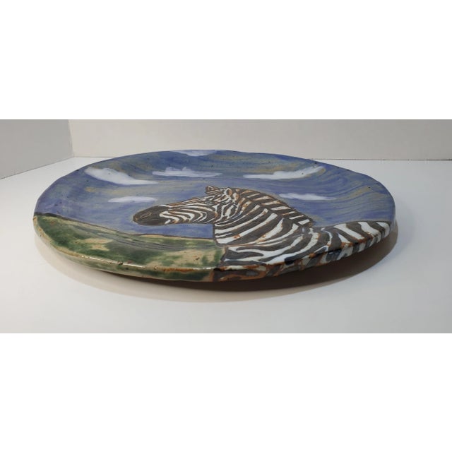 Ceramic St. Louis Studio Pottery Zebra Platter For Sale - Image 7 of 9