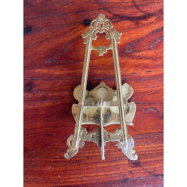 1960s Art Nouveau Farmhouse Style Brass Easel For Sale - Image 5 of 5