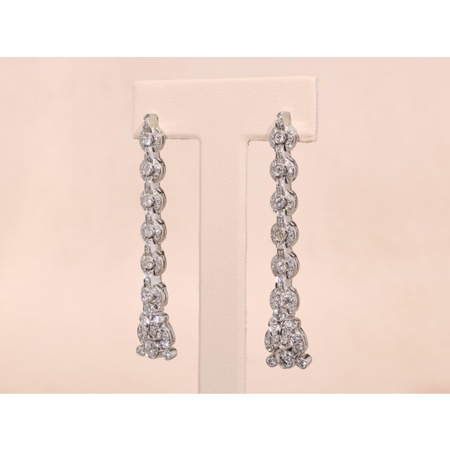 The Santa Rosa: Outstanding Antique Platinum Diamond Dangler Earrings, 2 Pieces For Sale - Image 4 of 10
