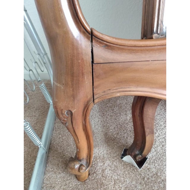 Vintage French Louis XV Style Carved Walnut Bedframe For Sale - Image 10 of 11