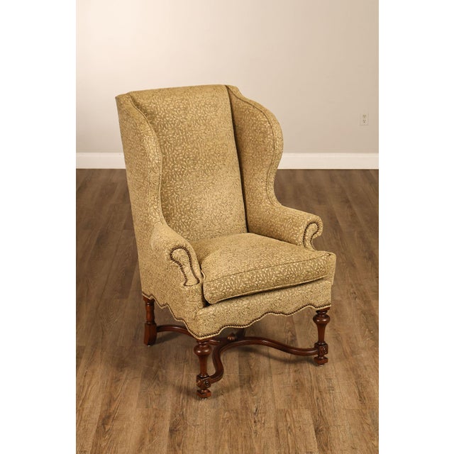 William IV Lee Jofa Pair Of Custom Upholstered Wingback "Mayfair" Armchairs For Sale - Image 3 of 18