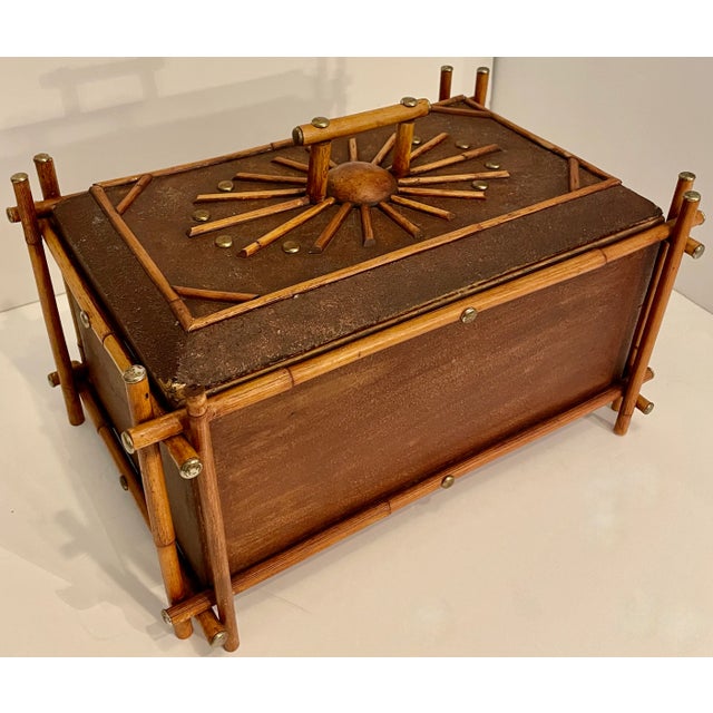 Rare and lovely British Colonial style large box from 60's. Still retains original sticker on bottom: Made in Phils. Made...