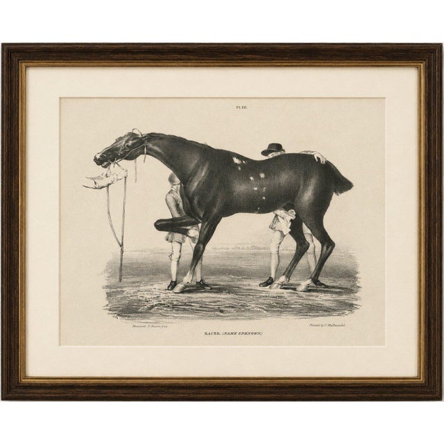 Gold After Chalon, Racehorse Training Scene, Lithograph, 1840 For Sale - Image 8 of 9