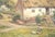 Early 20th Century Country Cottage - Figure in the Door With Geese - Landscape by Joshua Fisher For Sale - Image 5 of 11