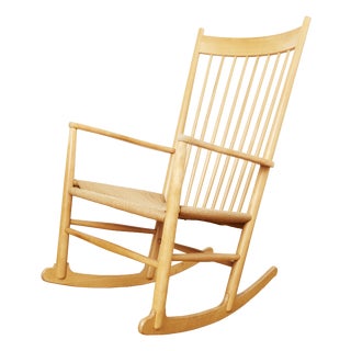 Vintage J16 Rocking Chair by Hans J. Wegner for FDB Møbler, 1960s For Sale