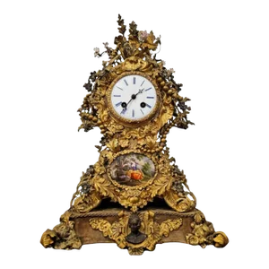 Antique French Louis XV Rocaille Style Mantle Clock