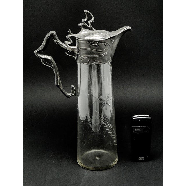 Glass 20th Century Wine Pitcher from PWQE, Germany, 1890s For Sale - Image 7 of 13