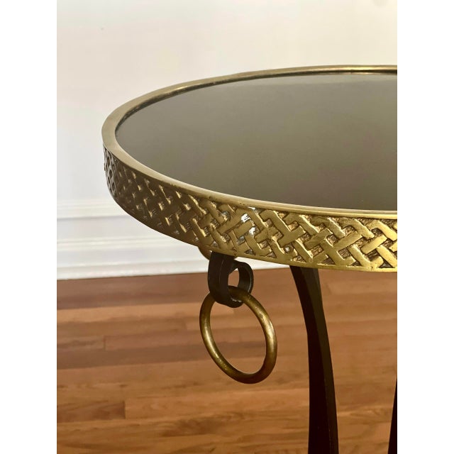 Black 20th Century Iron and Brass Gueridon With Black Granite Top For Sale - Image 8 of 12