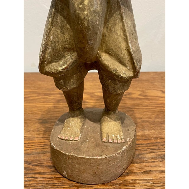 Wood Antique Hand-Carved Wooden Figurine For Sale - Image 7 of 11