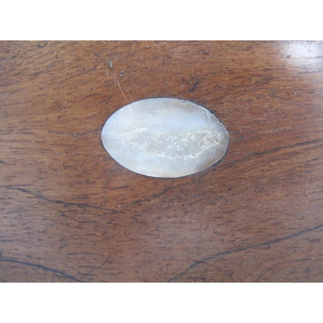 Antique Victorian Era Wood & Mother of Pearl Inlaid Tea Caddy Trinket Box For Sale - Image 9 of 12