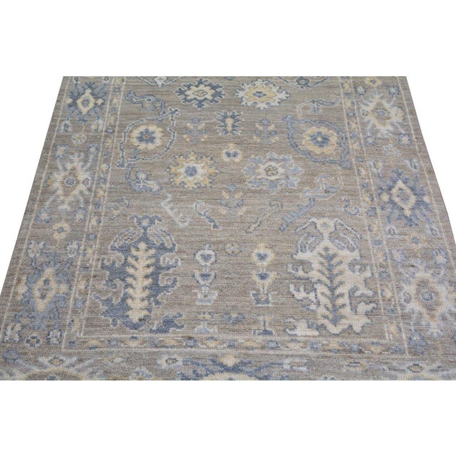 Turkish Turkish Oushak Hand Knotted Wool Rug, 4'x6' For Sale - Image 3 of 4