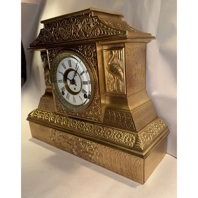 This listing is for an antique mantel clock by Kroeber. This clock is the “Arabia” model. The clock features a metal case...