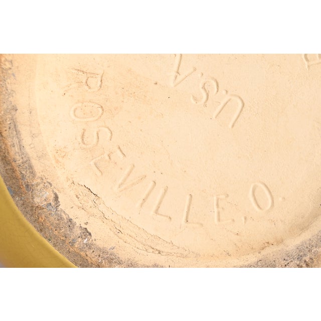 Roseville Pottery Arts & Crafts Large Yellow Glazed Handled Art Pottery Jugs or Vases, Pair For Sale - Image 10 of 12