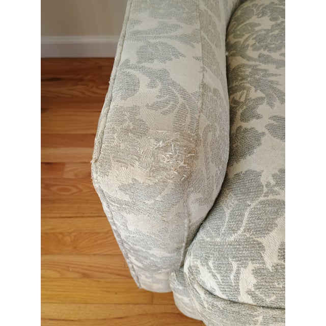 Antique White Baker Furniture Company Sloping Arm Club Chair #1 For Sale - Image 8 of 12
