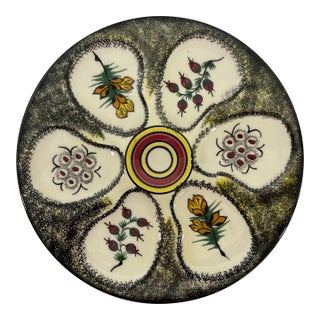 Vintage 1960s French Henriot Quimper Oyster Plate For Sale