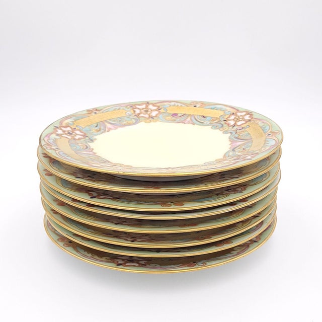 Early 20th Century Set of 8 Limoges Plates Hand-Painted With Quotations From Shakespeare For Sale - Image 9 of 9