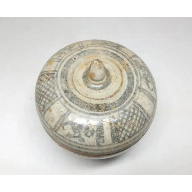15th Century Thai Sawankhalok and Kalong Ceramic Covered Boxes- A Pair For Sale - Image 4 of 10