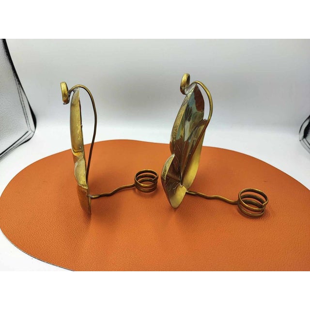 Gold Art Nouveau Brass Candlestick from J.S&S, 1890s For Sale - Image 8 of 10