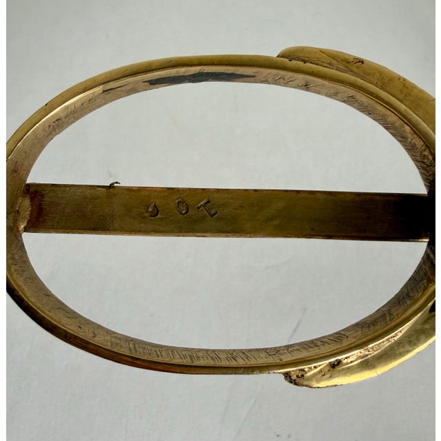 French Revival Brass Epergne Centerpiece With Three Scalloped Removable Bowls For Sale In Los Angeles - Image 6 of 16
