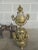 Neoclassical Antique Brass Urn & Flame Andirons - A Pair For Sale - Image 3 of 11