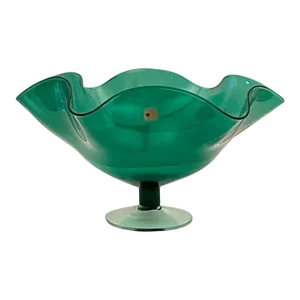 Vintage Blenko Emerald Green Art Glass Centerpiece Bowl