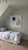 Set of 2 Ballard Designs Emma Scalloped Bed Skirts in White/Cornflower Trim For Sale In Raleigh - Image 6 of 8