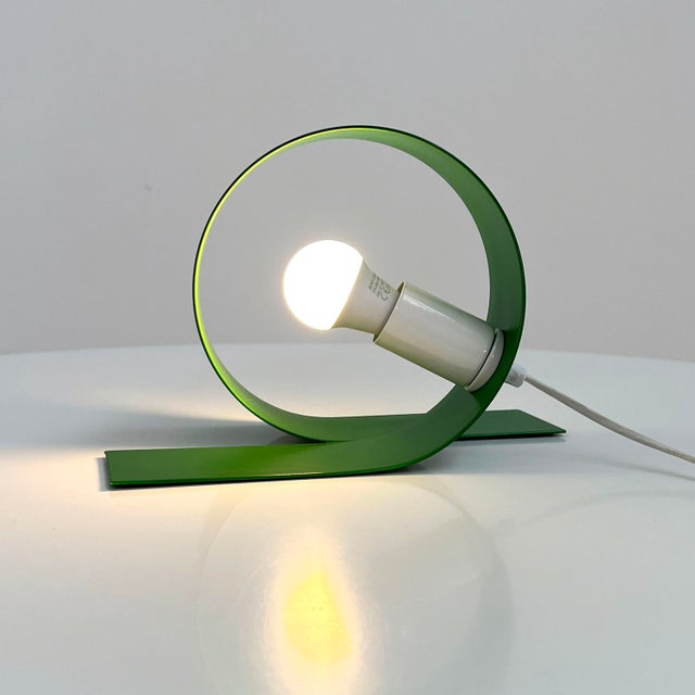 Green Loop Table Lamp, 1980s For Sale - Image 4 of 8