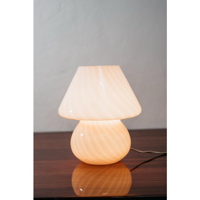 Pink Murano Glass Mushroom Table Lamps, 1970s, Set of 2 For Sale - Image 9 of 15