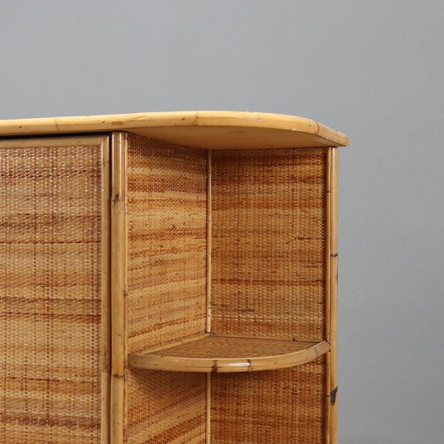Vintage Bamboo Entrance Cabinet For Sale - Image 5 of 9