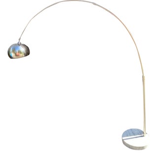 Vintage Arc Floor Lamp With Marble Base For Sale