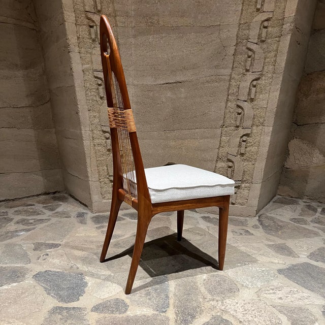 1950s Vintage Dining Chairs in Mahogany and Cane - Set of 6 For Sale - Image 9 of 13