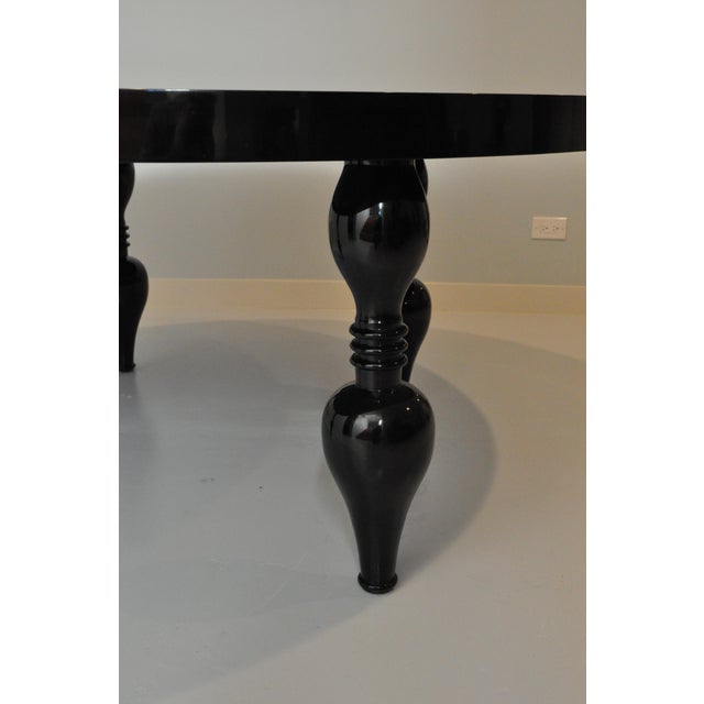 Black Lacquer Round Dining Table Chairish