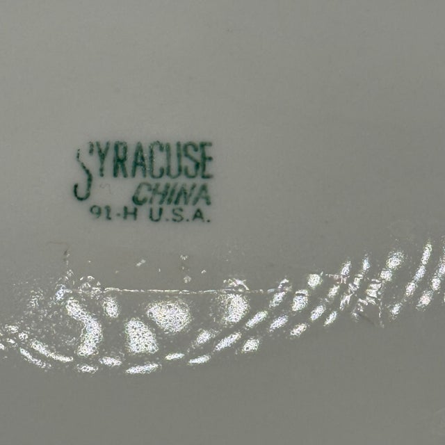 1950s Vintage 1950s Syracuse China Brown Leaf Wreath Scalloped Plates - Set of 2 For Sale - Image 5 of 7