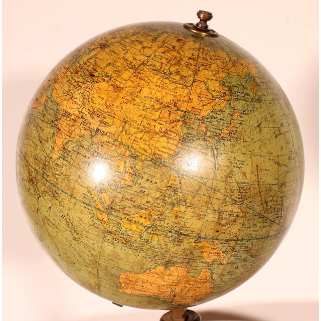 Paper Terrestrial Globe by G. Thomas, 1890s For Sale - Image 7 of 15