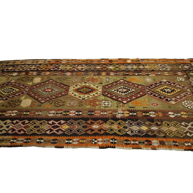 Vintage Turkish Kilim Rug For Sale - Image 4 of 7