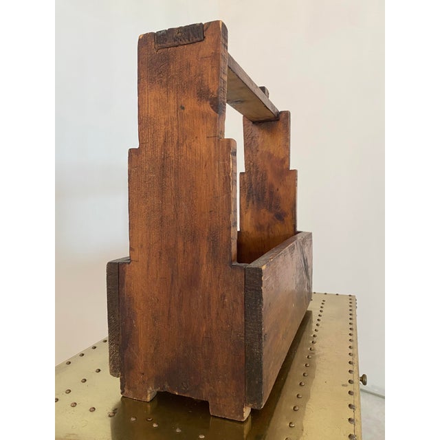 Folk Art Primitive Tool Caddy Display Box For Sale - Image 10 of 17
