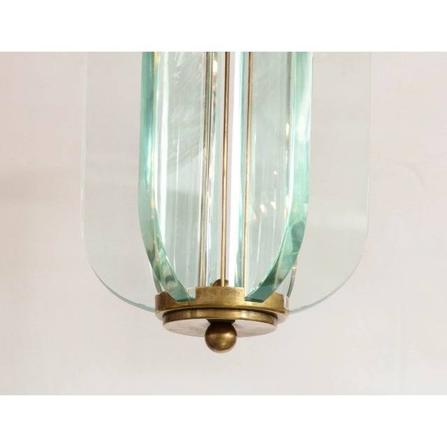 Fontana Arte Fontana Arte Attributed Brass And Glass Pendant For Sale - Image 4 of 12