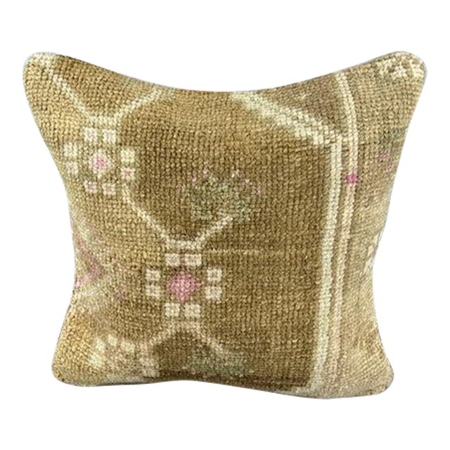 20 x 20 Rug Pillow Mystical Mirage Turkish Pillow Cushion Cover For Sale