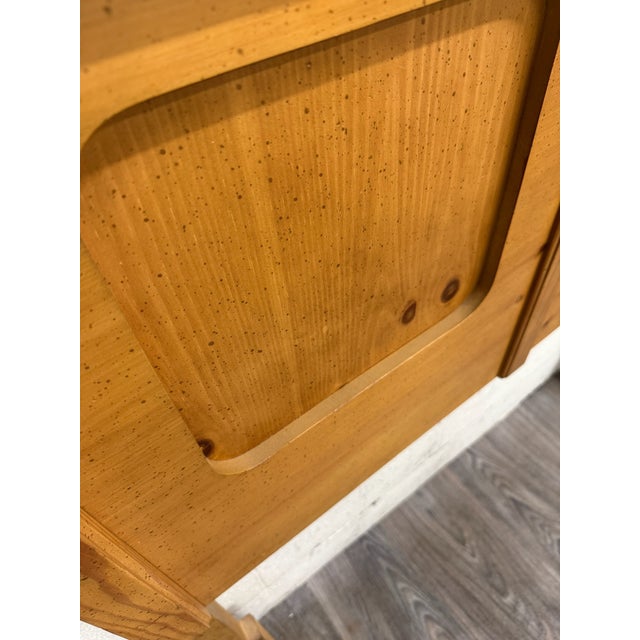 Wood Vintage Full or Queen Size Convertible 1970s Rustic Modern Headboard For Sale - Image 7 of 12