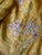 French Art Nouveau Yellow Moire Silk and Flowers Castle Curtains Drapes - A Pair For Sale - Image 6 of 12