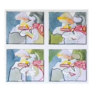 Late 20th Century Small Abstract Studies Painting