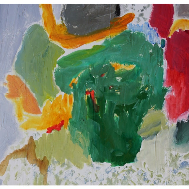 2020s "Mixed Greens" Colorful Abstract Painting by Laurie MacMillan, Framed For Sale - Image 5 of 6