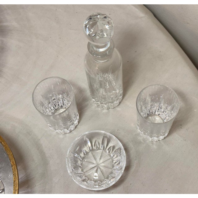 Vintage Handmade French Gilt Brass Cut Crystal Caviar Egg Caddy Jar Bar Set For Sale - Image 13 of 13