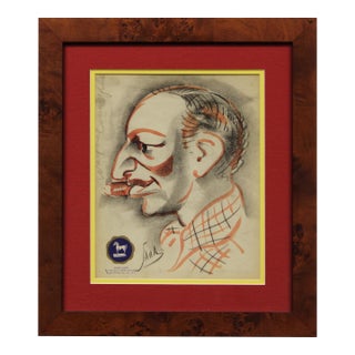 Mid 20th Century Tattersall Huntsman Traditional Charcoal Drawing For Sale