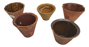 Antique French Resin Pots by Pierre Hughes for the Production of Turpentine, 1800s, Set of 5