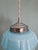 Art Deco Pendant Light in Pressed Molded Opaline Glass and Blue Color, 1920s For Sale - Image 6 of 12