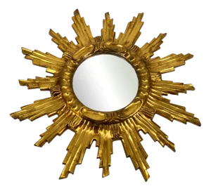Gilded Wooden Sun Mirror