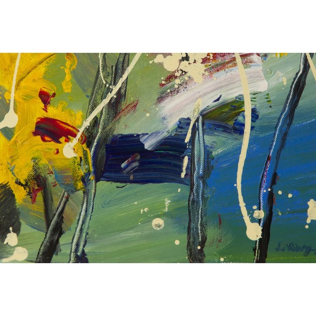 Textile Signed Contemporary Abstract Oil Painting on Canvas “The World You Saw” For Sale - Image 7 of 9