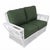 1990s 1990s Presidents Nantucket Stick White Reed Rattan Livingroom Set W/ Green Cushions For Sale - Image 5 of 9